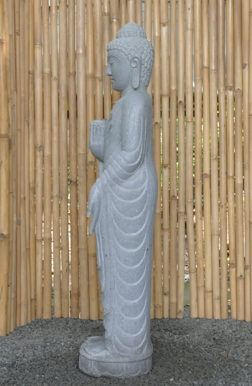  Product image 3 of the product “Standing Buddha with Lotus Flower, ca. 152cm H ”